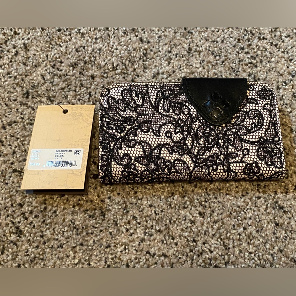 Brand New - Patricia Nash - IPhone X Phone Case Wallet- Black/White Lace